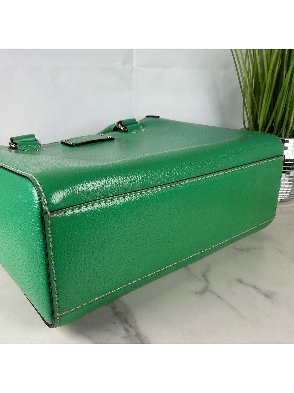 Kate Spade Quinn Wellesley Vibrant Green Satchel Crossbody Hand Bag Fall Spring‎ - Picture 9 of 13